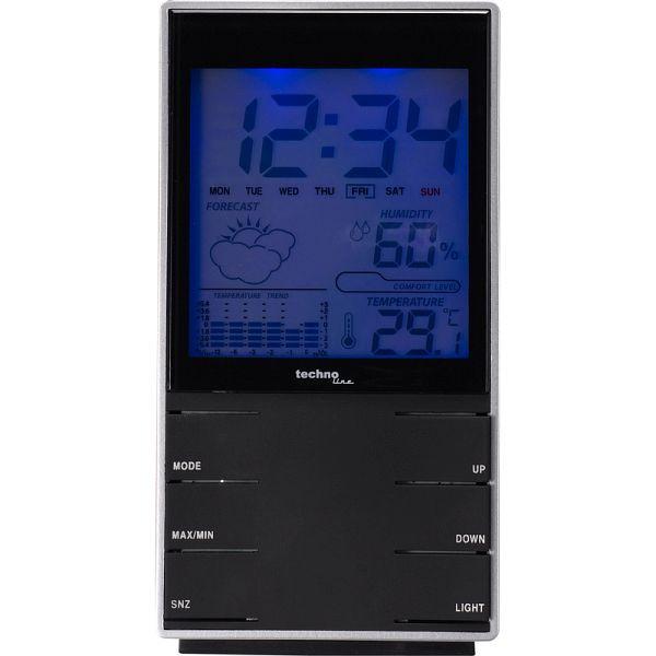 Technoline weerstation, quartz uurwerk, afmetingen: 75 x 143 x 39 mm, WS 9120
