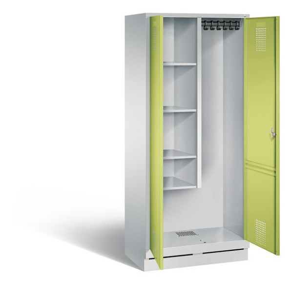 C+P reinigingsmiddelenkast Evolo, H1800xW810xD500mm, kleur: lichtgrijs / virid groen, 48120-02 S10102