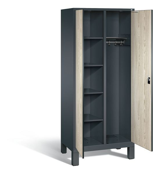 C+P reinigingsmiddelenkast Evolo, H1850xW810xD500mm, kleur: antracietgrijs / Sen ash decor, 48060-22 S10085