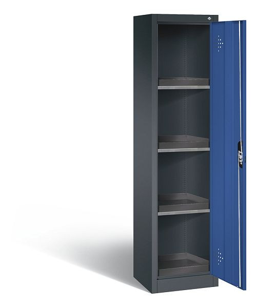 C+P klimaatkast Acurado, H1950xW502xD500mm, kleur: zwartgrijs / gentiaanblauw, verzonken handgreep, 8901-316 S10134
