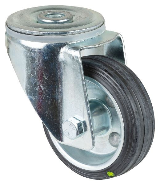 BS-rollen transportrol, breedte 30 mm, Ø80 mm, tot 65 kg, loopvlak zwart antistatisch rubber, rollager, VE 2 stuks, L101.B58.080