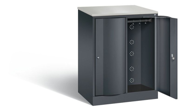 C+P garderobekast Resisto, H1077xB772xD540mm, kleur: zwart-grijs, 8271-272 S10058