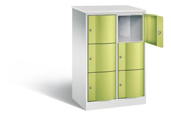 C+P lockerkast Resisto, H1255xB772xD540mm, kleur: lichtgrijs / virid groen, 8573-272 S10452