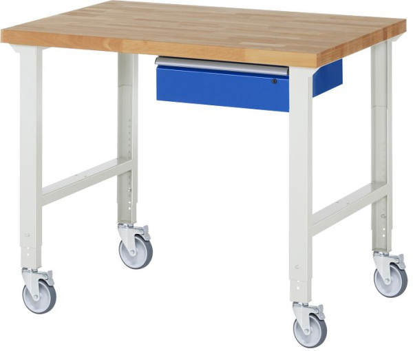 RAU verrijdbare werkbank (in hoogte verstelbaar) 7001A1, 1250x900x950-1000mm, 4 zwenkwielen, 05-7001A1-129B4H4.11