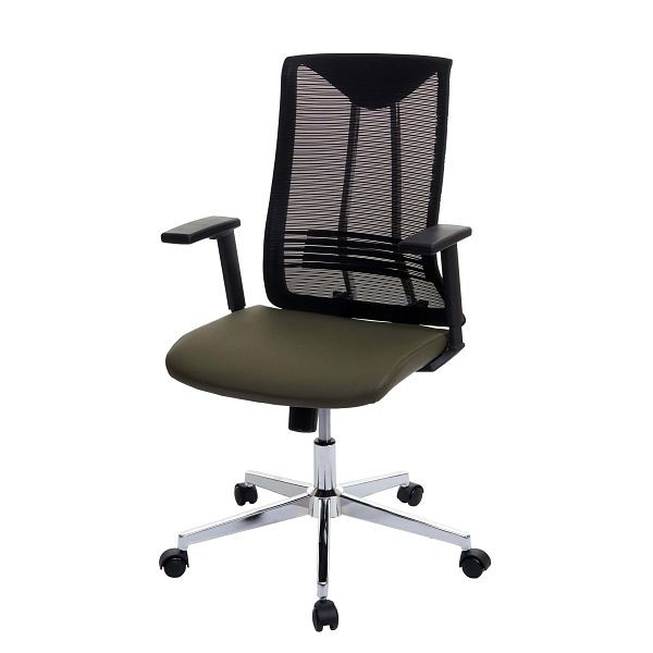 Mendler bureaustoel HWC-J53, draaistoel, bureaustoel, ergonomisch kunstleer, olijfgroen, 81087
