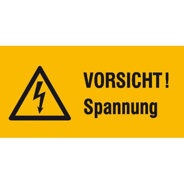 Stone HGS elektrische markering/waarschuwingscombinatiebord, LET OP! Span, 131 x 65 mm / film, zelfklevend, 21.1342