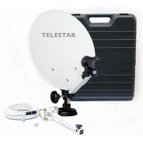 TELESTAR Camping complete set, satellietsysteem in koffer inclusief enkele LNB en 10 m coaxkabel, 5102302
