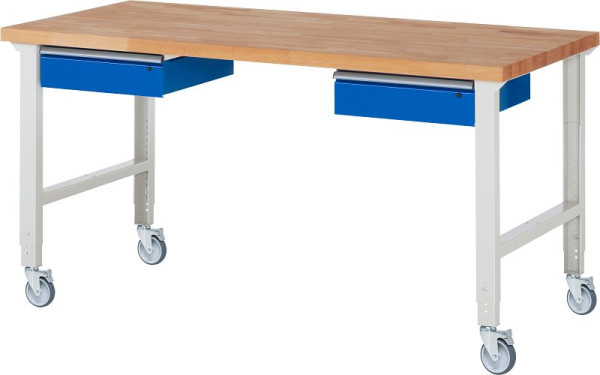 RAU Verrijdbare werkbank (in hoogte verstelbaar) 7002A1, 2000x900x950-1000mm, 4 zwenkwielen, 05-7002A1-209B4H4.11