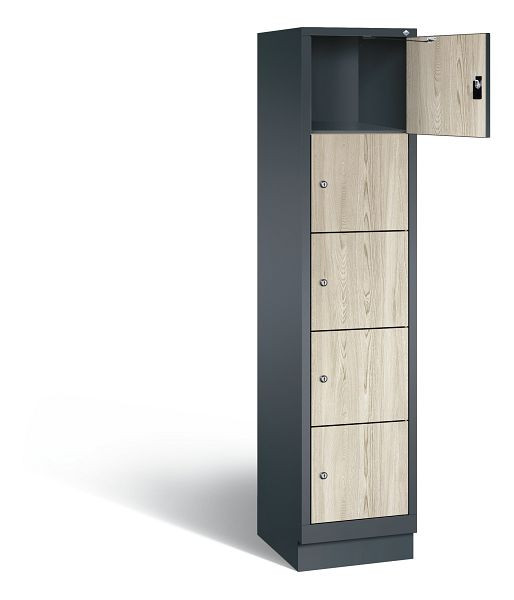 C+P lockerkast Evolo, H1800xB420xD500mm, kleur: antracietgrijs / decor Sen ash, 48020-125 S10148
