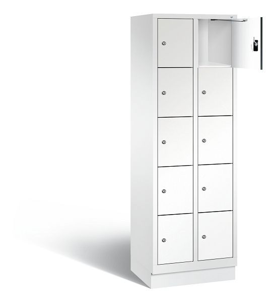 C+P lockerkast Evolo, H1800xB610xD500mm, kleur: verkeerswit / decor wit, 48020-205 S10253