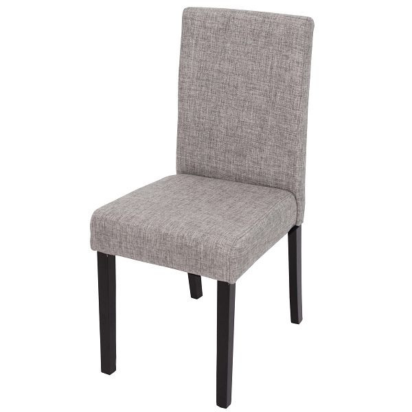 Mendler eetkamerstoel Littau, keukenstoel, stof/textiel, grijs, donkere poten, 74386