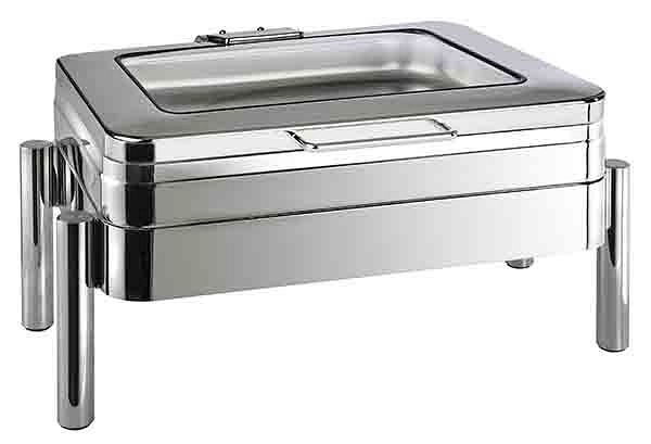 APS Chafing Dish GN 1/1 -PREMIUM-, 66 x 48 cm, hoogte: 33 cm, RVS 18/8, 1 frame, 1 waterbak, met sandwichbodem, 12352