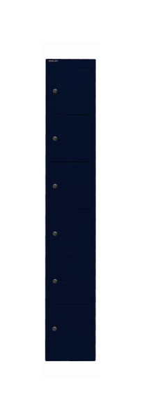 Bisley kantoorlockerkast, 1 vak, 6 vakken, oxford blauw, CLK186639