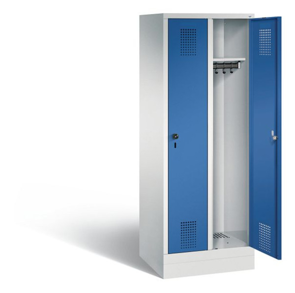 C+P schoolkluis Evolo, H1600xB610xD500mm, kleur: lichtgrijs / gentiaanblauw, 480206-20 S10043