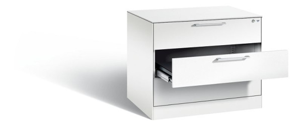 C+P ladekast Asisto, H710xB800xD600mm, kleur: verkeerswit, beugelgreep, 146273-324 S10035
