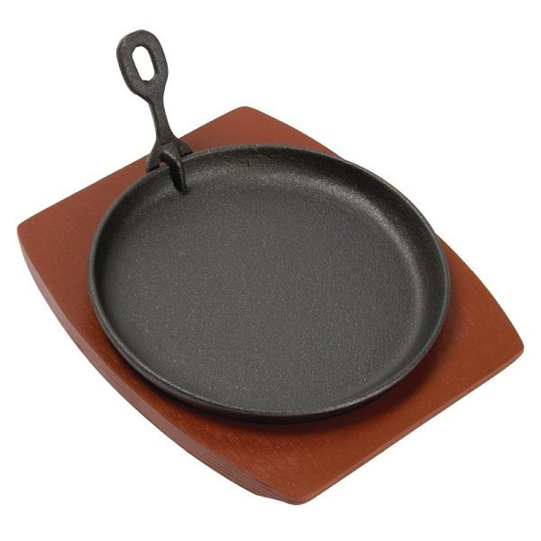 Olympia ronde serveerpan met houten schotel 22cm, CC311