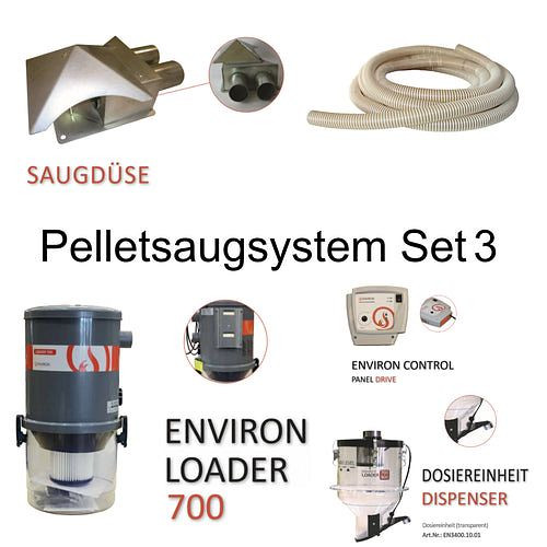 Environ pelletaanzuigsysteem set 3 - pelletverwijdering via zuigmondstuk, PESET3