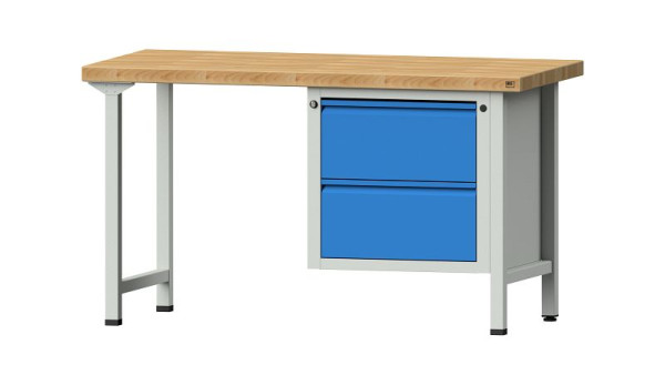 ANKE werkbanken combinatie werkbank, model 711 E, 1500 x 700 x 850 mm, RAL 7035/5012, BMP 50 mm, 510.541