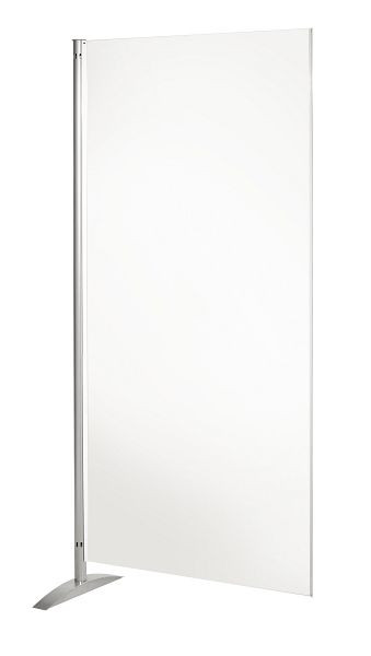 Kerkmann presentatiewandsysteem, whiteboardelement, B 800 x D 450 x H 1750 mm, aluminium zilver/wit, 45696710