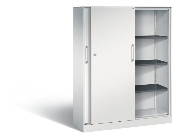 C+P schuifdeurkast Asisto, H1635xB1200xD435mm, kleur: lichtgrijs, beugelgreep, 4 niveaus, 142011-000 S10041