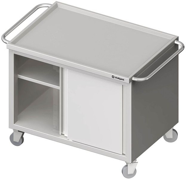 Stalgast transportwagen diepte 600 mm, hoogte 850 mm, met gesloten onderconstructie en schuifdeuren, gelast