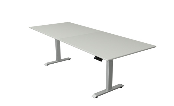 Kerkmann sta-/zittafel Move 4 nieuw 250 x 100 cm frame zilver, tafelblad lichtgrijs, 10041211