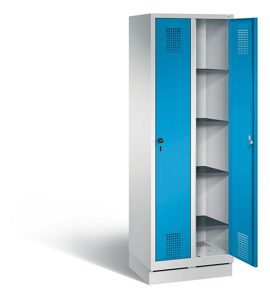 C+P washok Evolo, H1800xW610xD500mm, kleur: lichtgrijs/lichtblauw, 48020-20B S10012