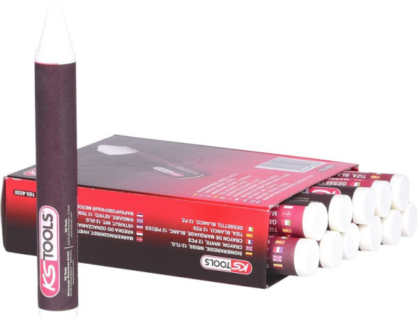 KS Tools signeerkrijt, wit, 12 stuks, 100.4050
