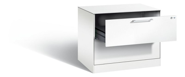 C+P archiefkast Asisto, H710xB800xD600mm, kleur: verkeerswit, beugelgreep, 146273-222 S10039