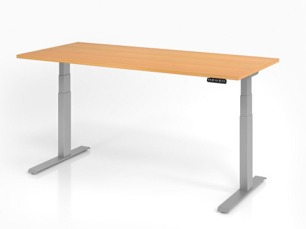 Hammerbacher bureau XDKB19, 180 x 80 cm, blad: beukenhout, 25 mm dik, ABS dikke rand, rechthoekige vorm, VXDKB19/6/S