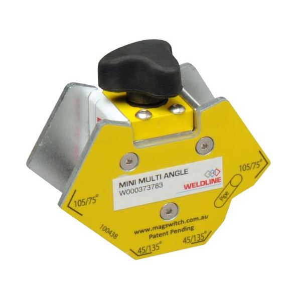 ELMAG Magnetische lashoek Mini Multihoek, 45°/135°, 60°/120°, 75°/105° & 90°, houdkracht 40 kg, aan/uit schakelbaar, 55472