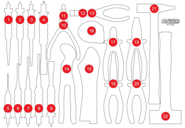 KS Tools Leeg schuiminzetstuk voor 811.2022, 811.2022-97