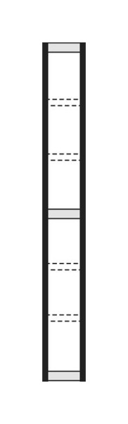 Kerkmann kopzijde Stora 100, D 400 x H 2600 mm, zilver/lichtgrijs, 51263014