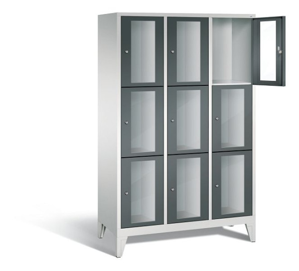 C+P lockerkast Classic, H1850xB1200xD500mm, kleur: lichtgrijs / antracietgrijs, 8010A323 S10019