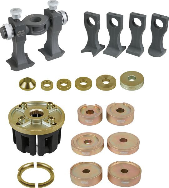 KS Tools Universeel gereedschap voor montage en demontage van geschroefde en compacte wiellagers, 33-delig, 440.0650