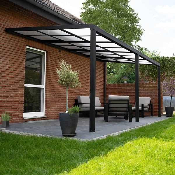 HOME DELUXE Terrasoverkapping SOLIS DELUXE - 290 x 295 x 233/272 cm grijs, 32333