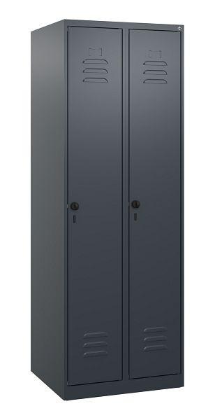 C+P luierkluis Classic PLUS met middenwand, 2 vakken, 1700x600x500mm, 7016/7016, veiligheidsdraaigrendel, 0800007-20F S10010