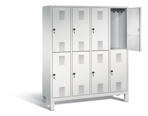 C+P locker dubbellaags Evolo, H1850xB1590xD500mm, kleur: lichtgrijs, 48310-42 S10028