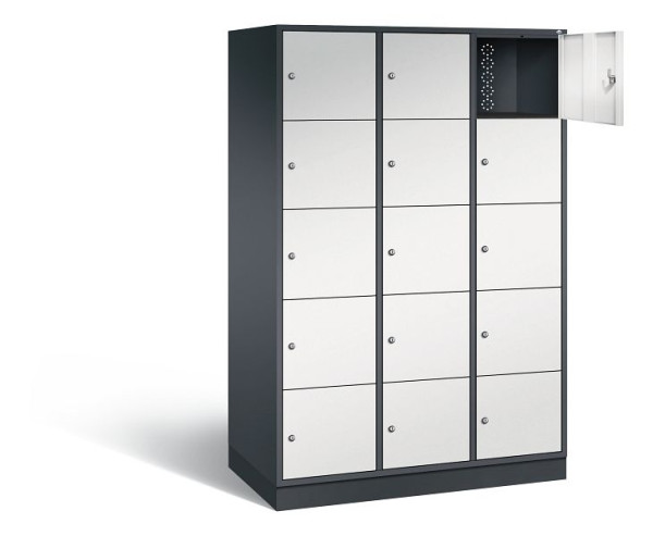 C+P XL lockerkast Intro, H1950xW1220xD590mm, kleur: zwartgrijs/lichtgrijs, 8570-303 S10015