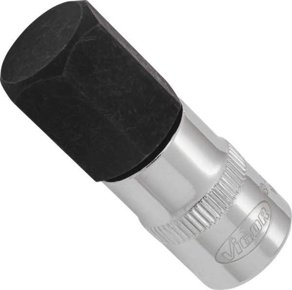 VIGOR schroevendraaierbit, hol vierkant 10 mm (3/8 inch), binnenzeskantprofiel, 17 mm, V6139