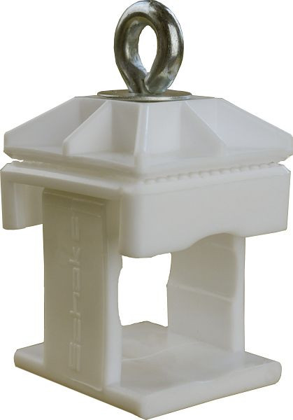 Schake bordklem, kunststof, wit, zonder ogen/haken, voor 40 x 40 mm / Ø 42 mm schachtbuis, 31313W