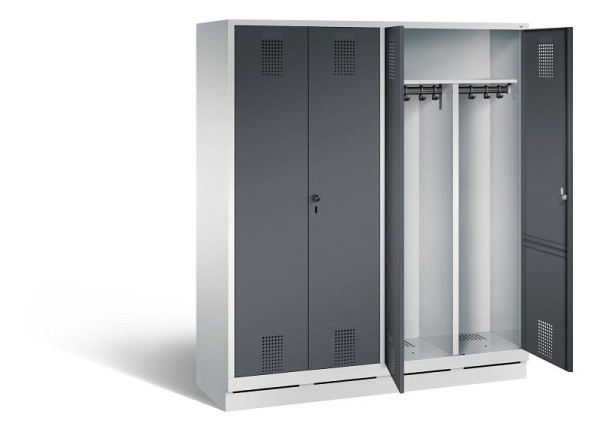 C+P zwart wit kastje Evolo, H1800xW1590xD500mm, kleur: lichtgrijs / zwartgrijs, 48022-42 S10024