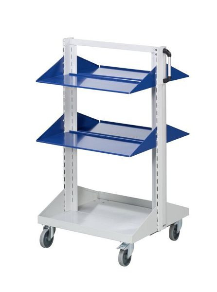 ANKE base auto planken recht; 800 x 720 x 1350 mm; RAL 7035/5010; met 4 x planken, recht 350 mm (2 x per zijde), 962.022