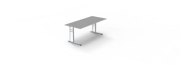 Kerkmann bureau met C-pootframe, vorm 4, B 1800 x D 800 x H 680-820 mm, grafiet, 11411212