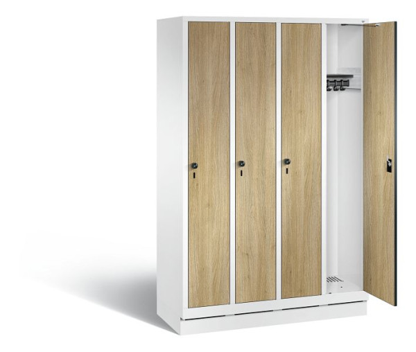 C+P garderobe Evolo, H1800xB1190xD500mm, kleur: verkeerswit / decor eiken Sereno, 48020-40 S11005