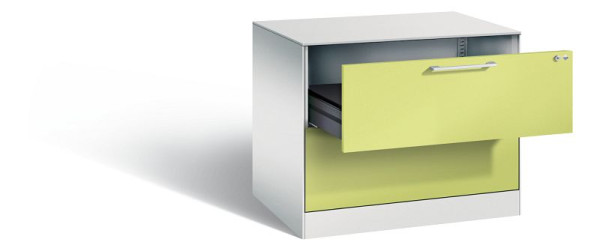 C+P archiefkast Asisto, H710xB800xD600mm, kleur: lichtgrijs / virid groen, beugelgreep, 146273-222 S10032