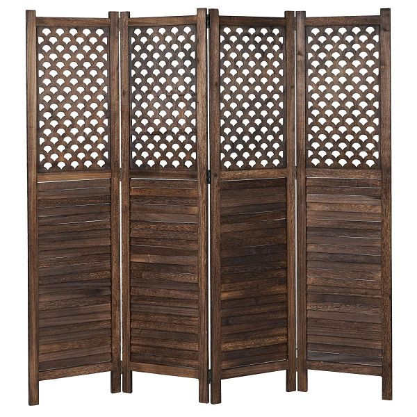 Mendler Paravent HWC-A84, scheidingswand privacyscherm, ornamenten 170x161cm, bruin, 59915