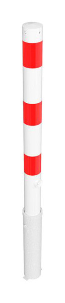 Schake afzetpaal stalen buis Ø 76 x 2,6 mm afneembaar, met driehoekslot, thermisch verzinkt en wit gecoat, 476FB