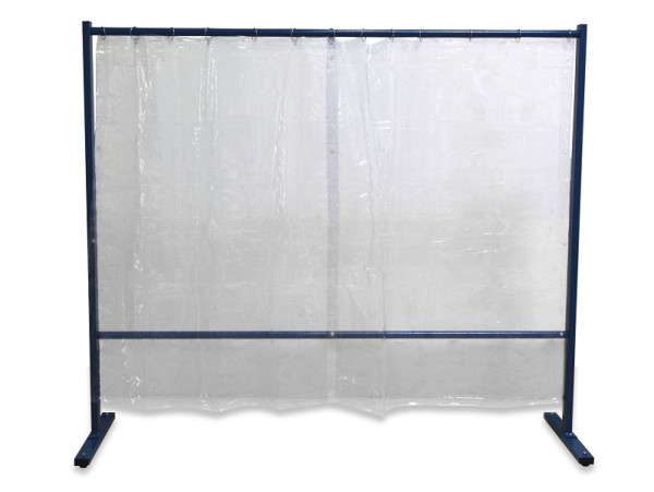 ELMAG lasbeschermwand, 1 stuk, met foliegordijn, glashelder, DIN S0, breedte: 2,1m, hoogte: 1,83m, bodemvrijheid: 165 mm, 57255