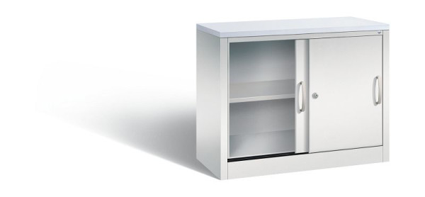 C+P dressoir met schuifdeuren Acurado, H720xB1000xD400mm, kleur: lichtgrijs, beugelgreep, 2 niveaus, 5725-00 S10068